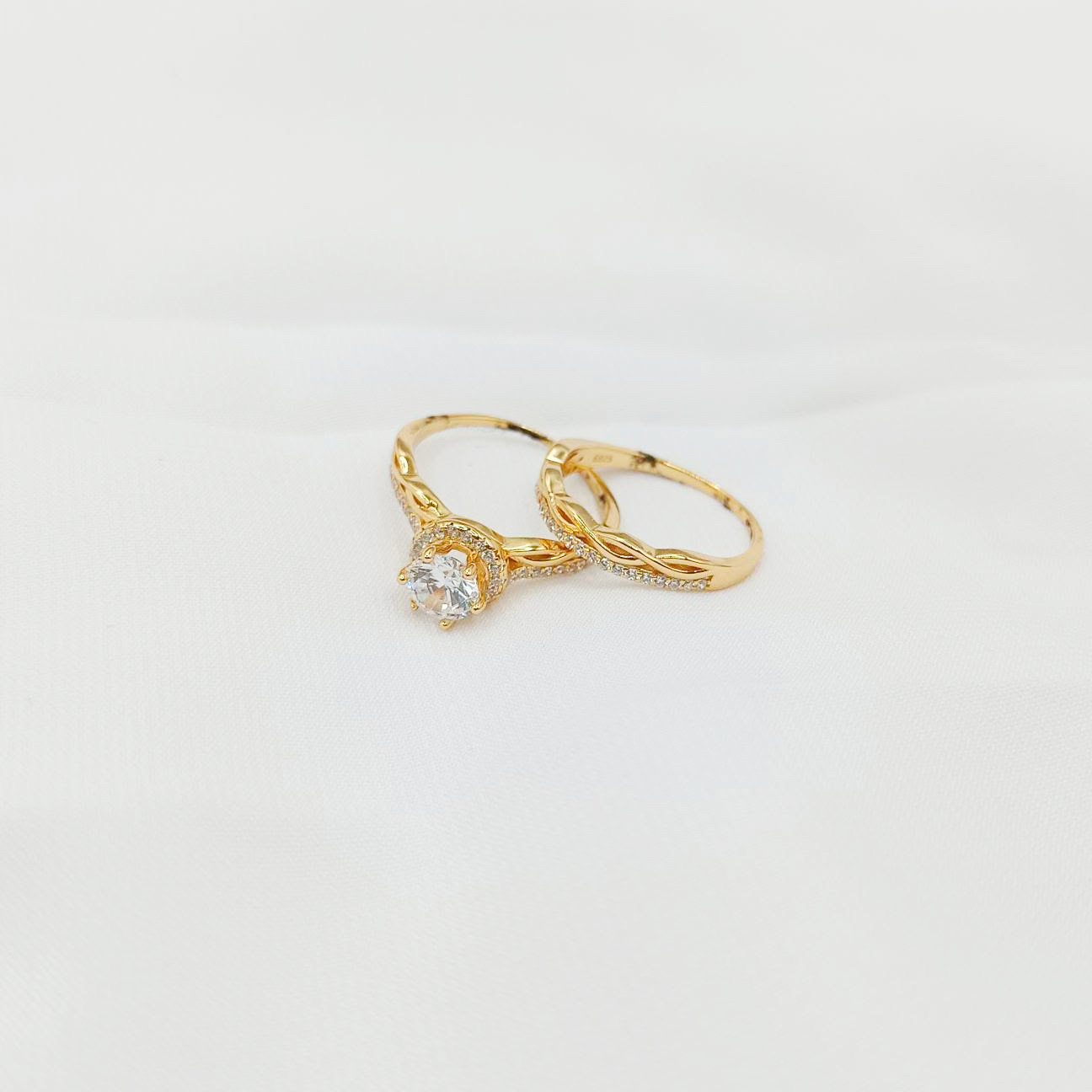 Gold Finish Solitaire Ring